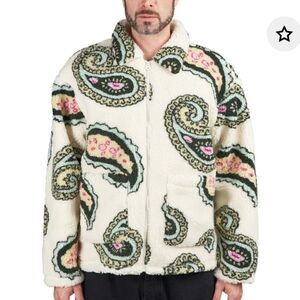 Obey Paisley sherpa fleece jacket size L